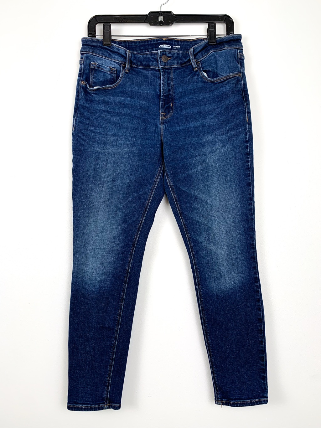 Old Navy Rockstar Super Skinny Jeans Medium Wash Mid Rise Stretch Size 12